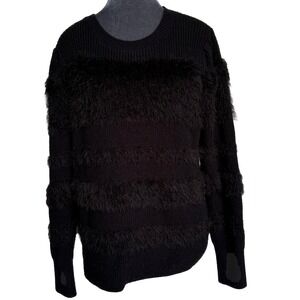 Eyelash Sweater M Boho Shaggy Knit Witchy Goth Rocker Fringe $89 Retro